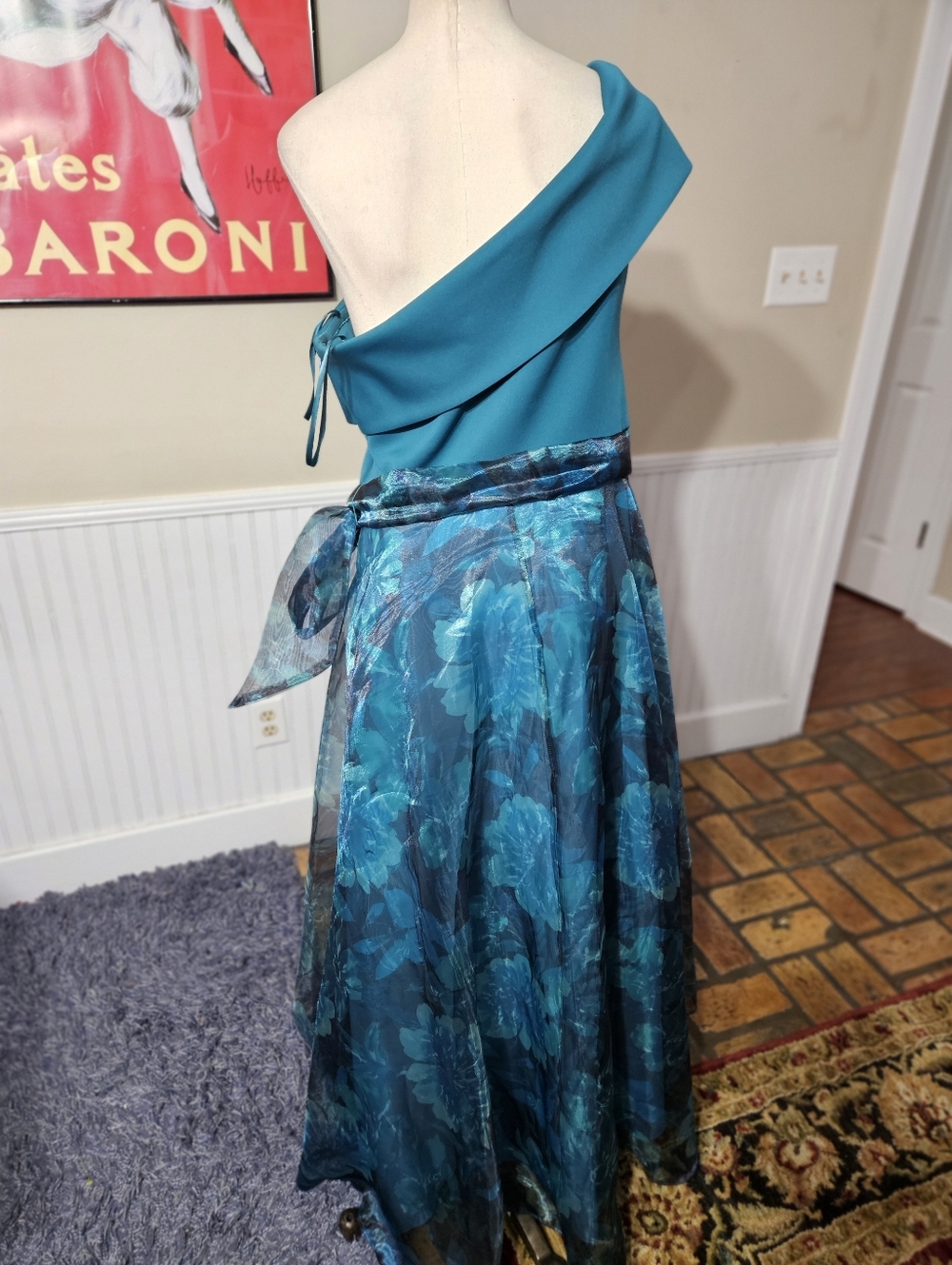 Eliza J Elegant One Shoulder Dress Size 14 - Picture 5 of 6